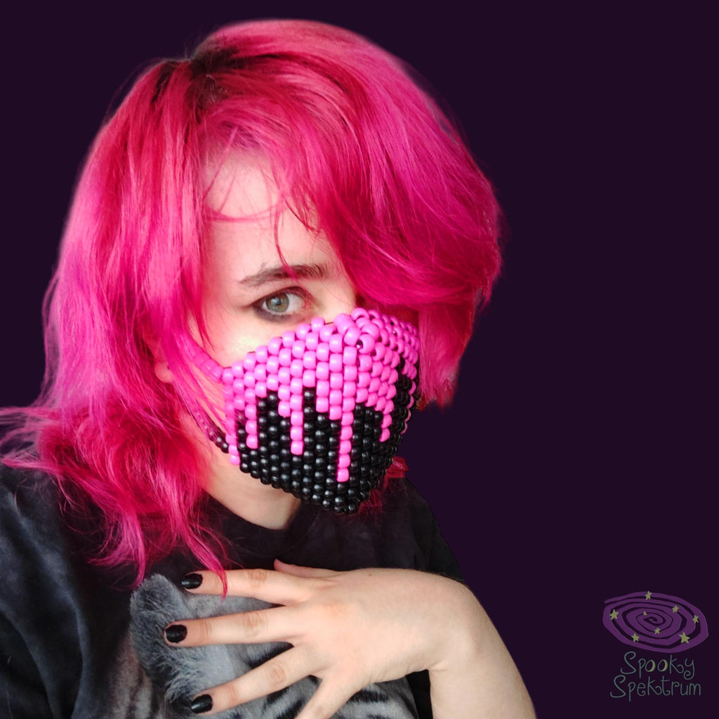 Pink Drip Kandi Mask
