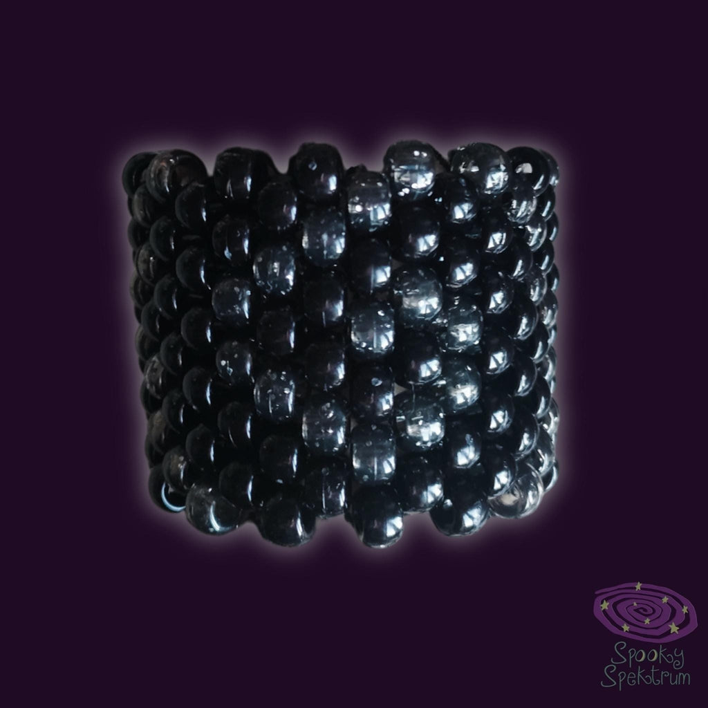 Spiral Kandi Cuff - Black + Glittery