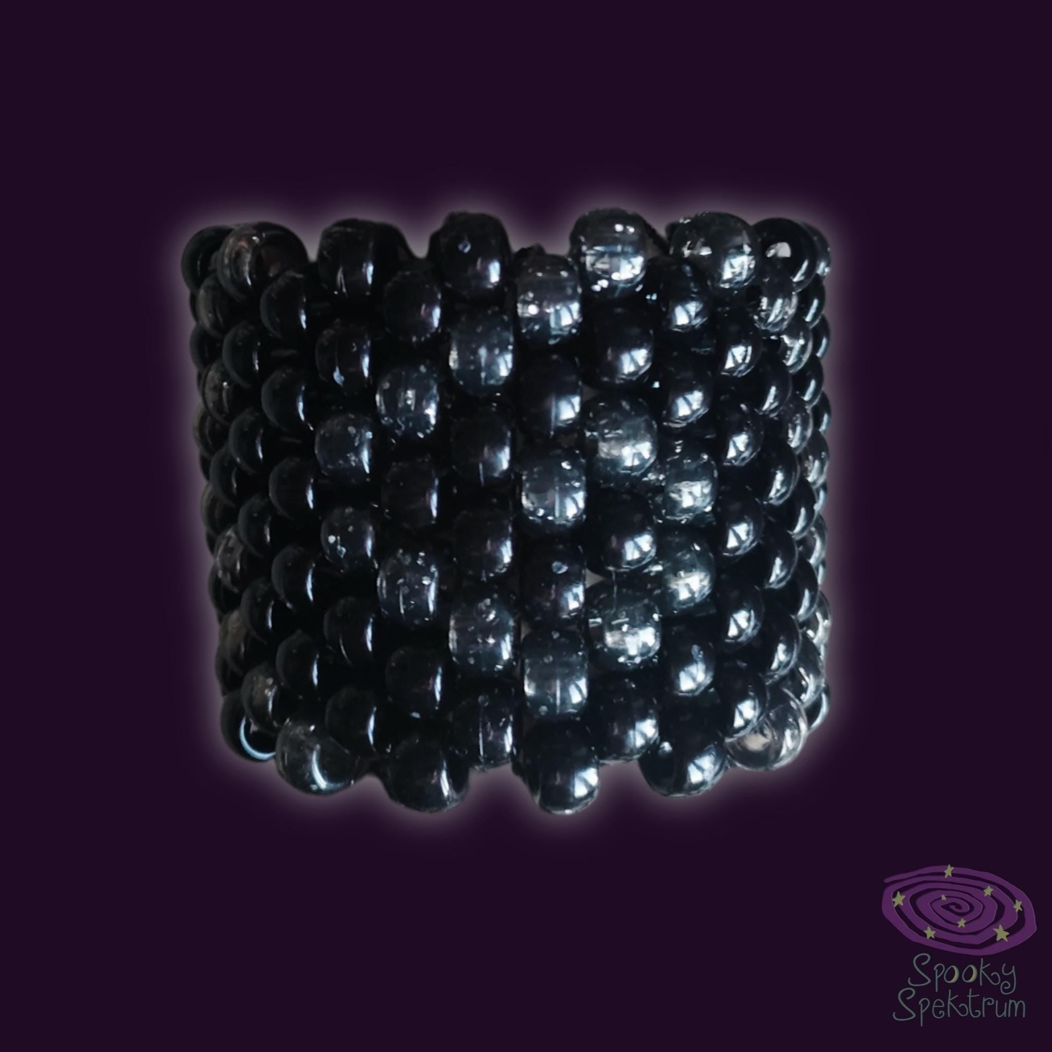 Spiral Kandi Cuff - Black + Glittery