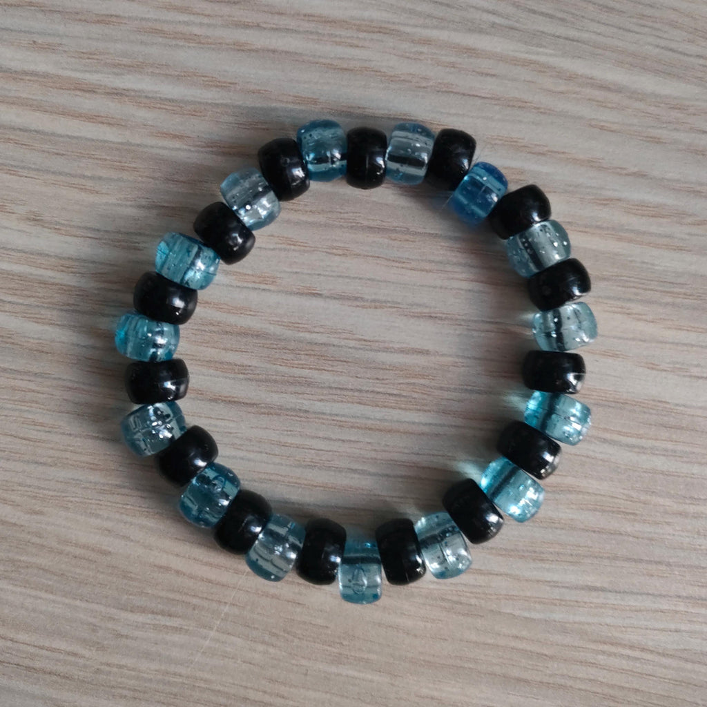 Kandi Bracelet Bundle - Black and Glittery Rainbow