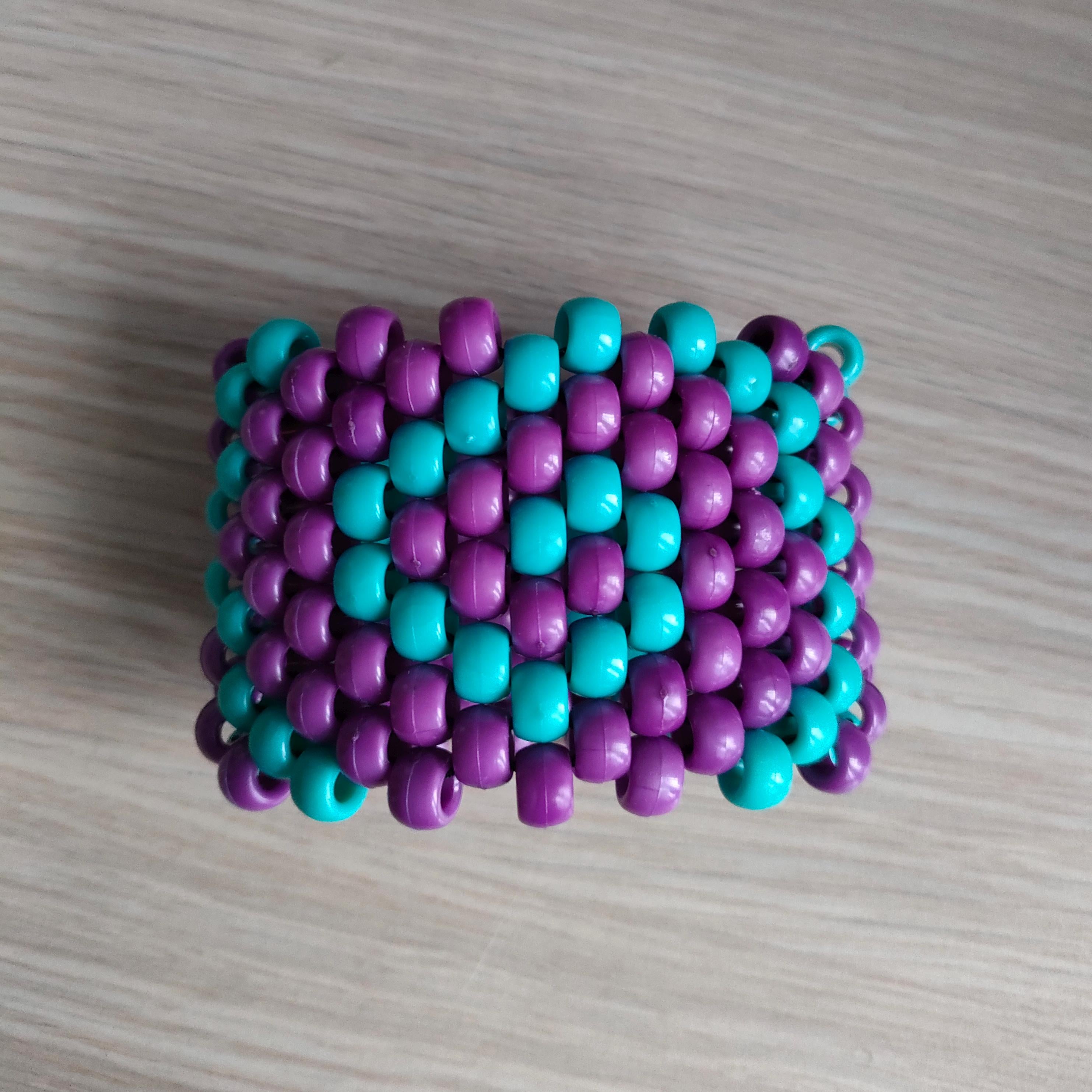 Spiral Kandi Cuff - Purple + Teal