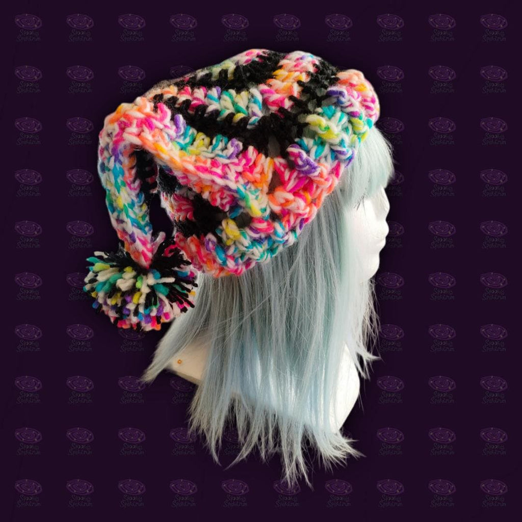 The Jester Hat - Black and Rainbow