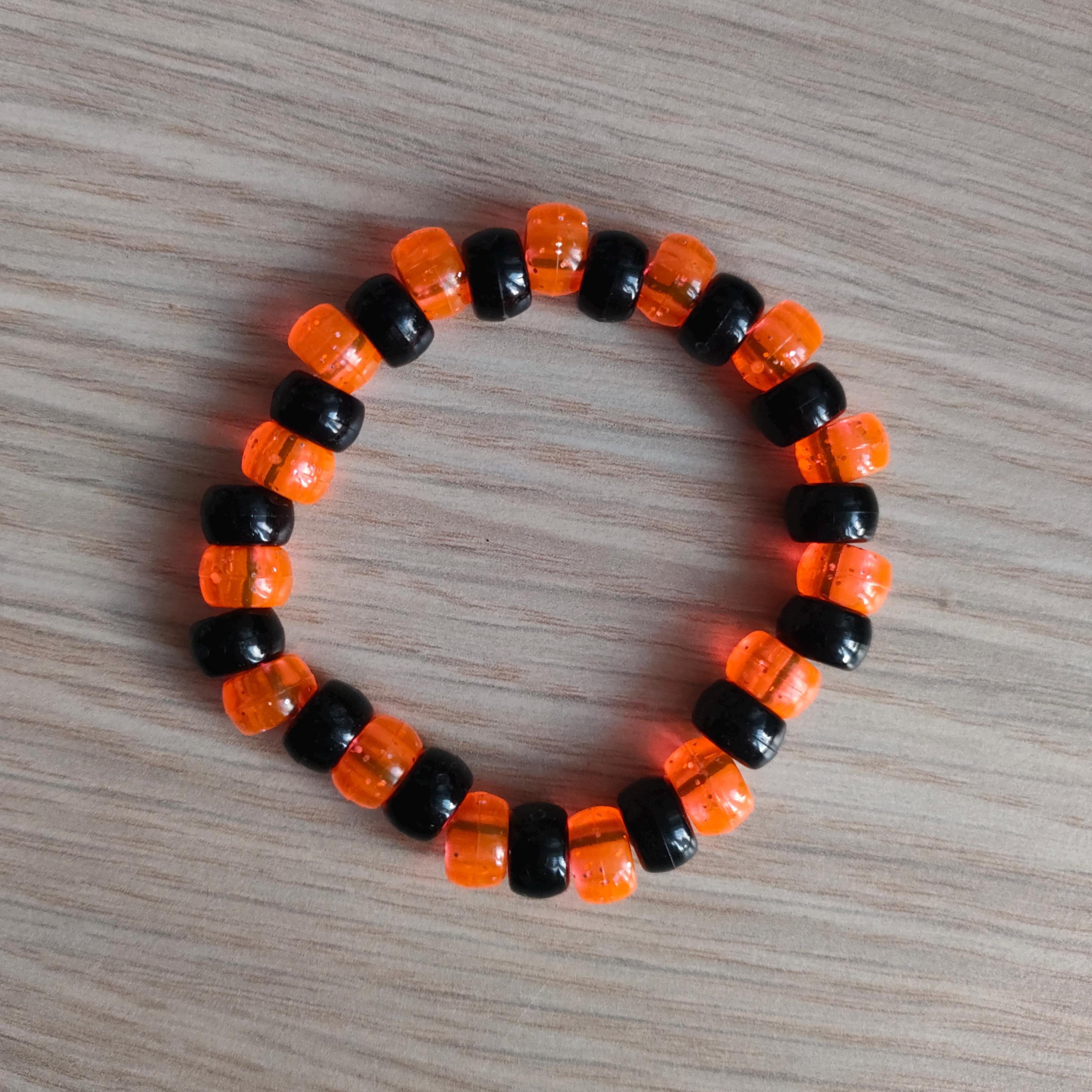Kandi Bracelet Bundle - Black and Glittery Rainbow