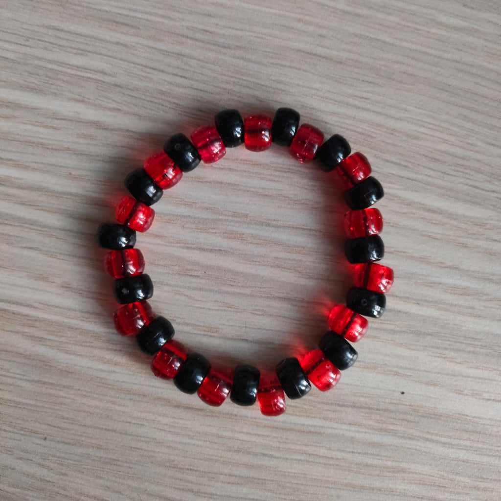 Kandi Bracelet Bundle - Black and Glittery Rainbow