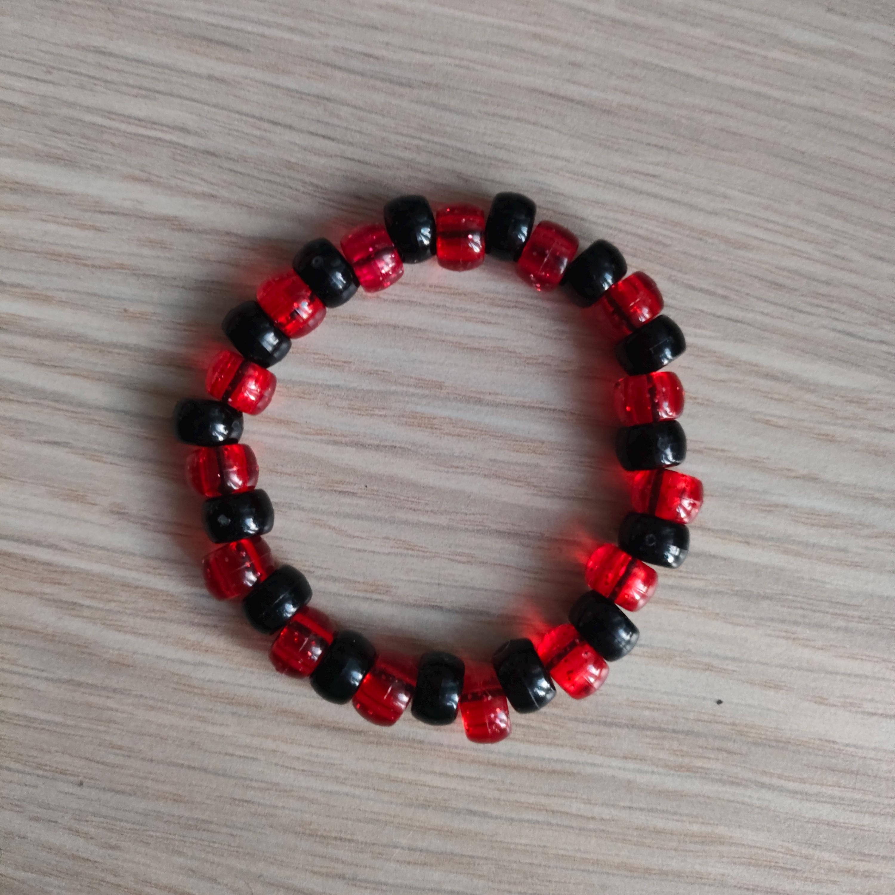 Kandi Bracelet Bundle - Black and Glittery Rainbow