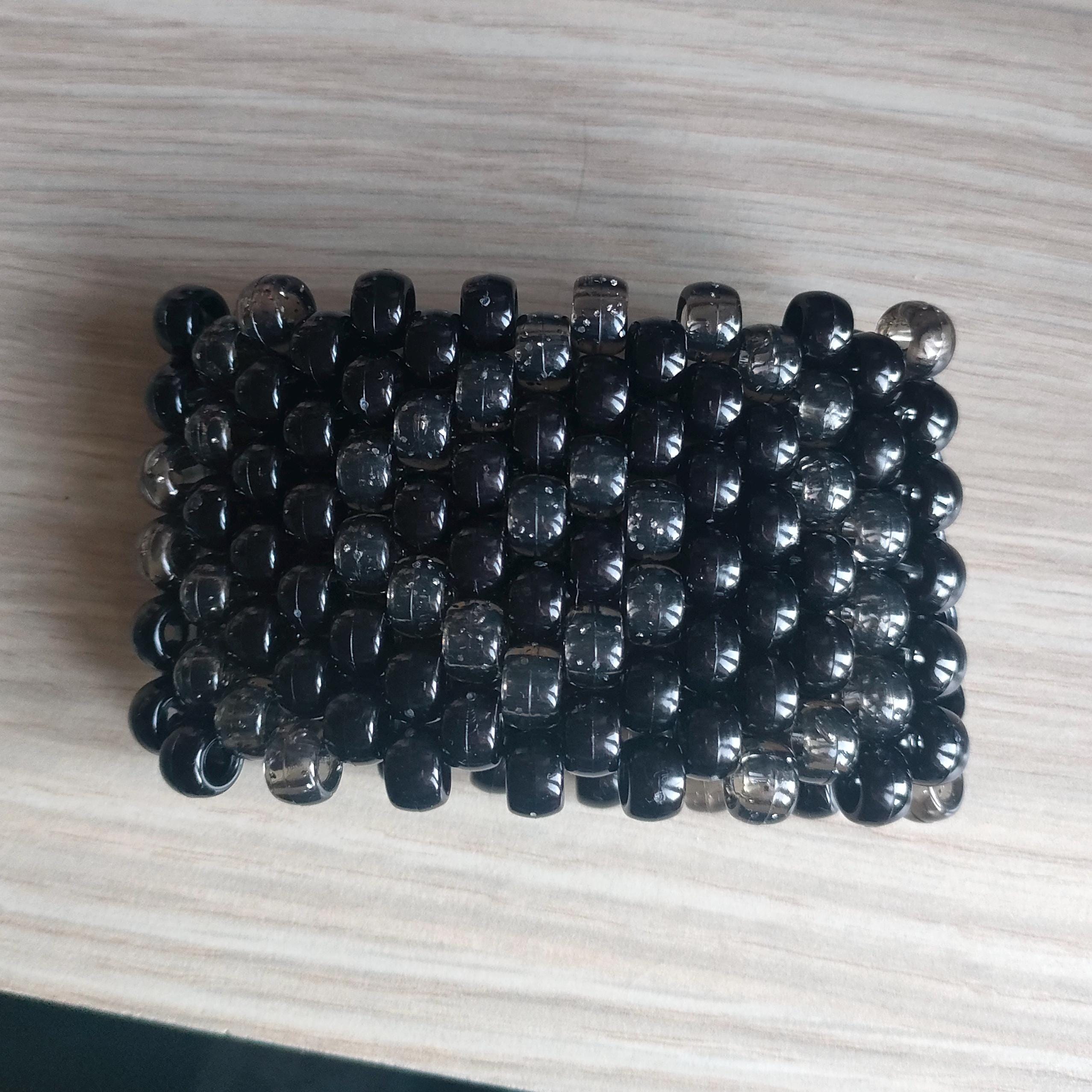 Spiral Kandi Cuff - Black + Glittery
