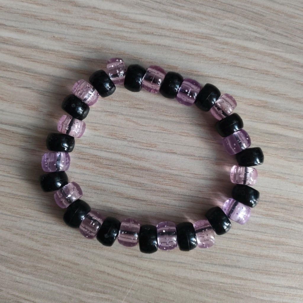 Kandi Bracelet Bundle - Black and Glittery Rainbow