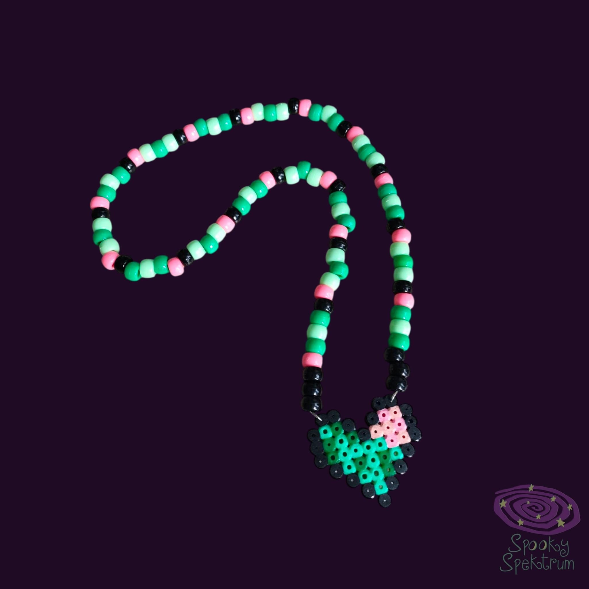 Zombie Heart Kandi Necklace