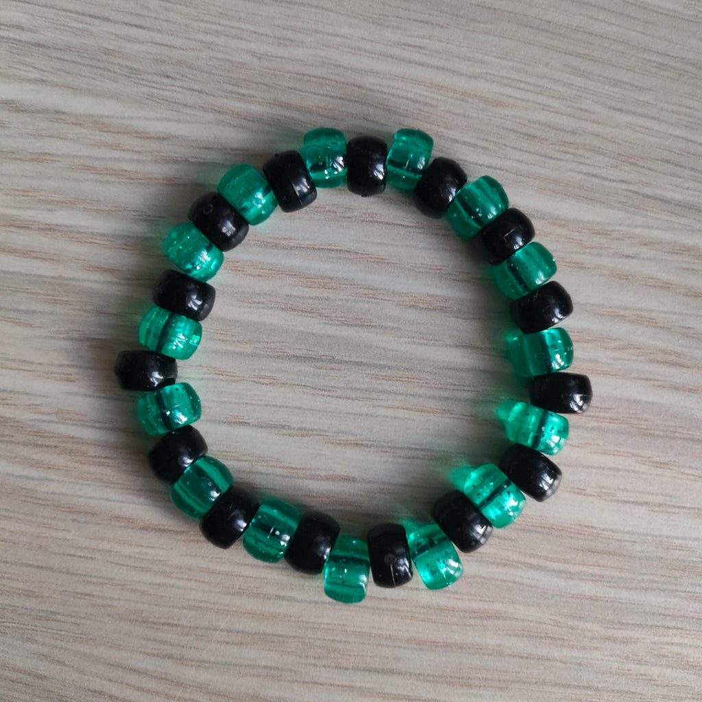Kandi Bracelet Bundle - Black and Glittery Rainbow
