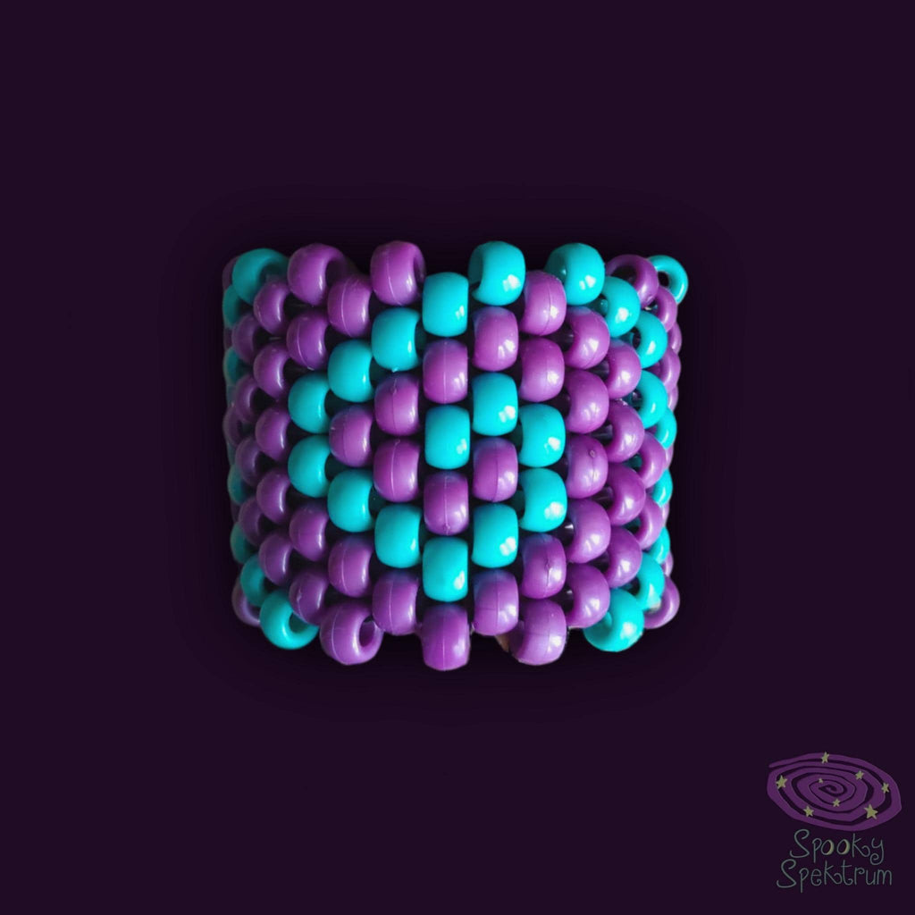 Spiral Kandi Cuff - Purple + Teal