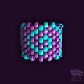Spiral Kandi Cuff - Purple + Teal