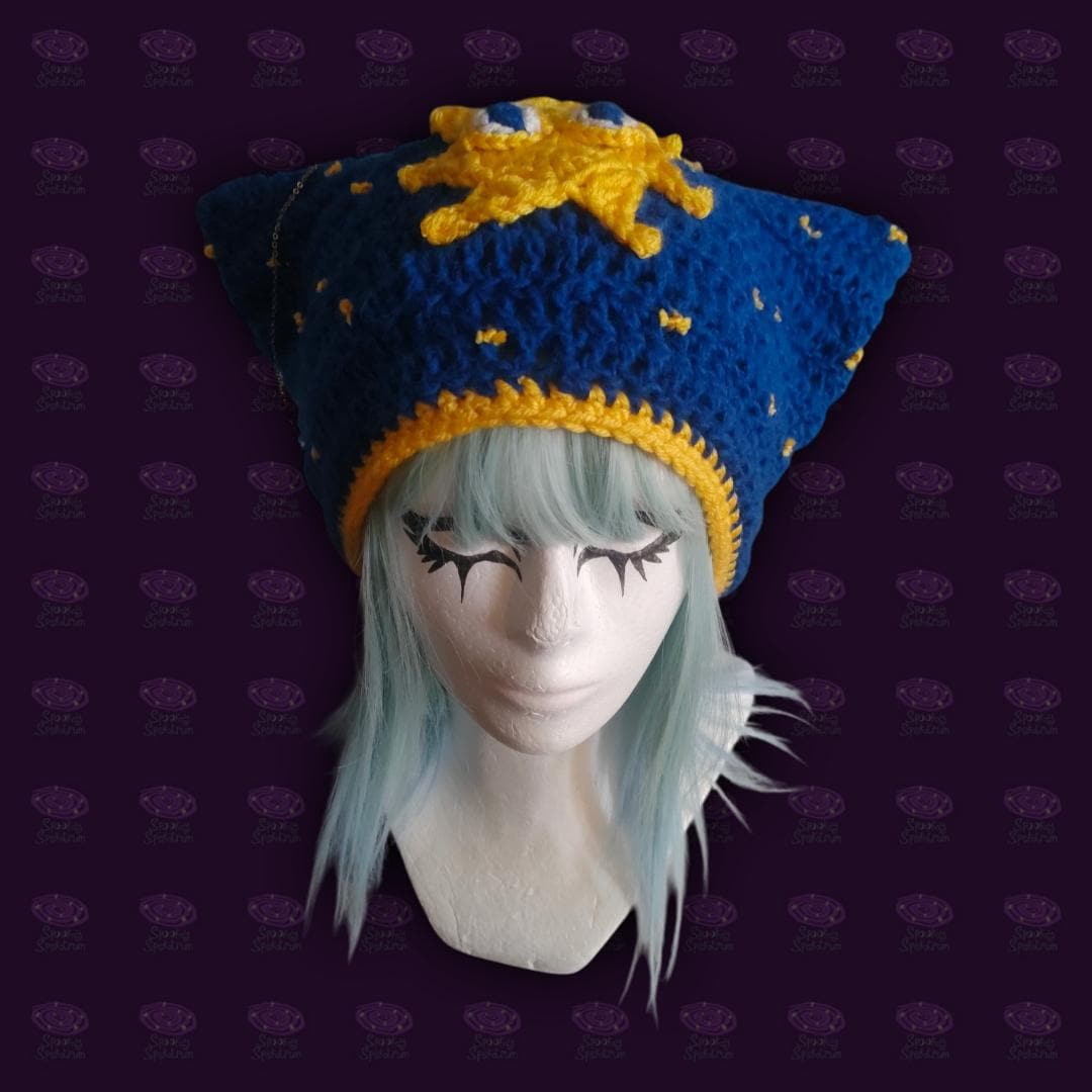 Whimsigoth Sun Crochet Cat Hat