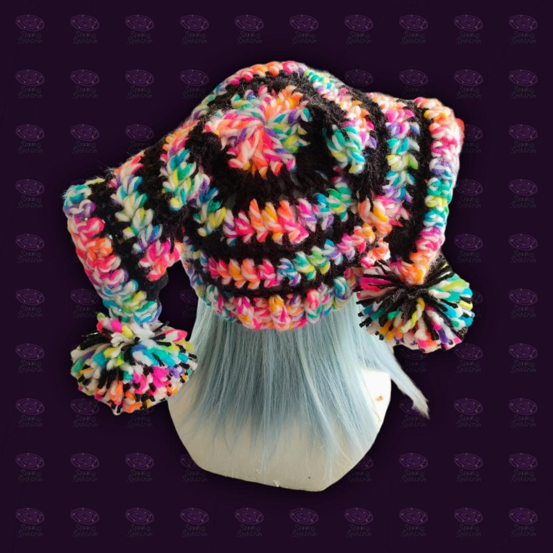 The Jester Hat - Black and Rainbow