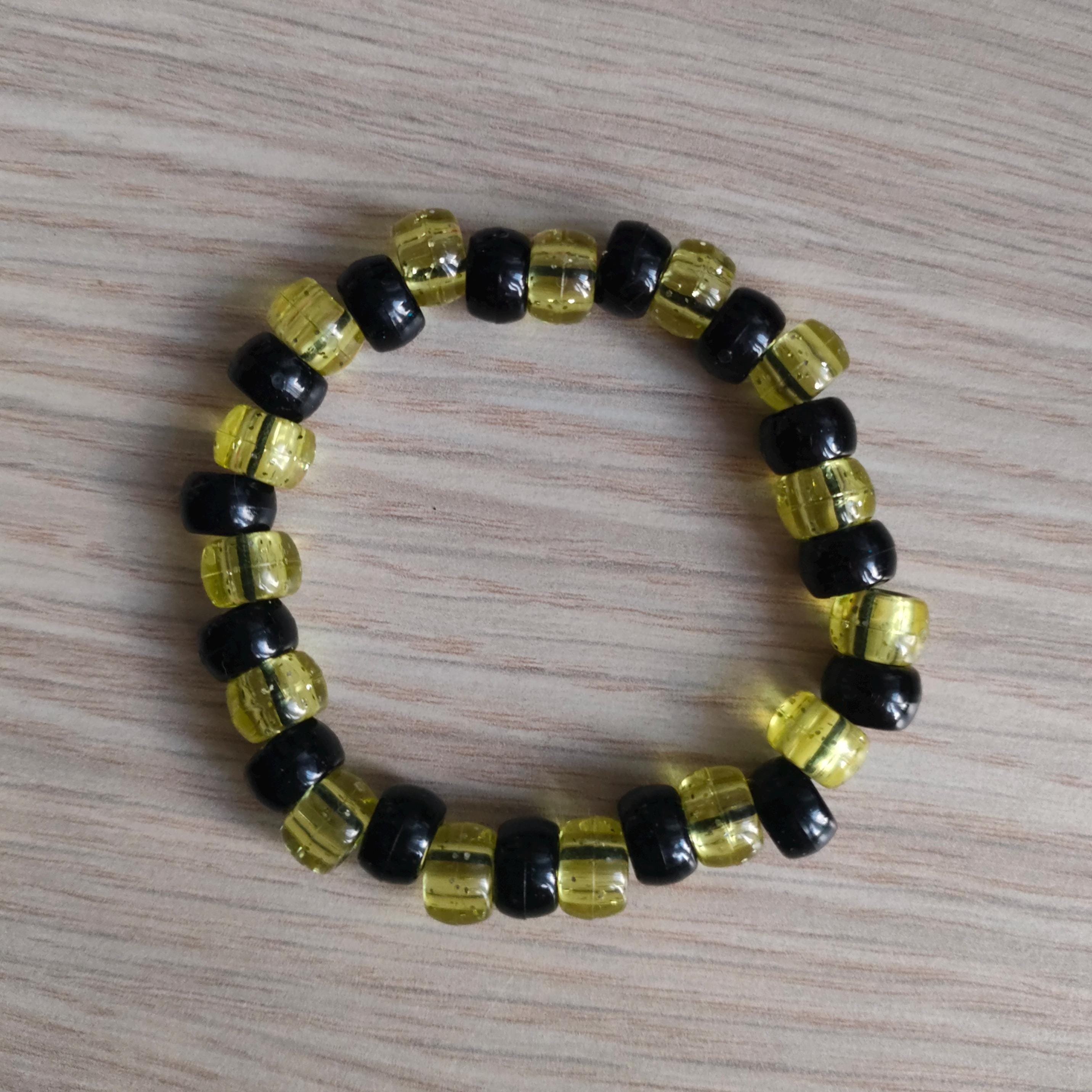 Kandi Bracelet Bundle - Black and Glittery Rainbow