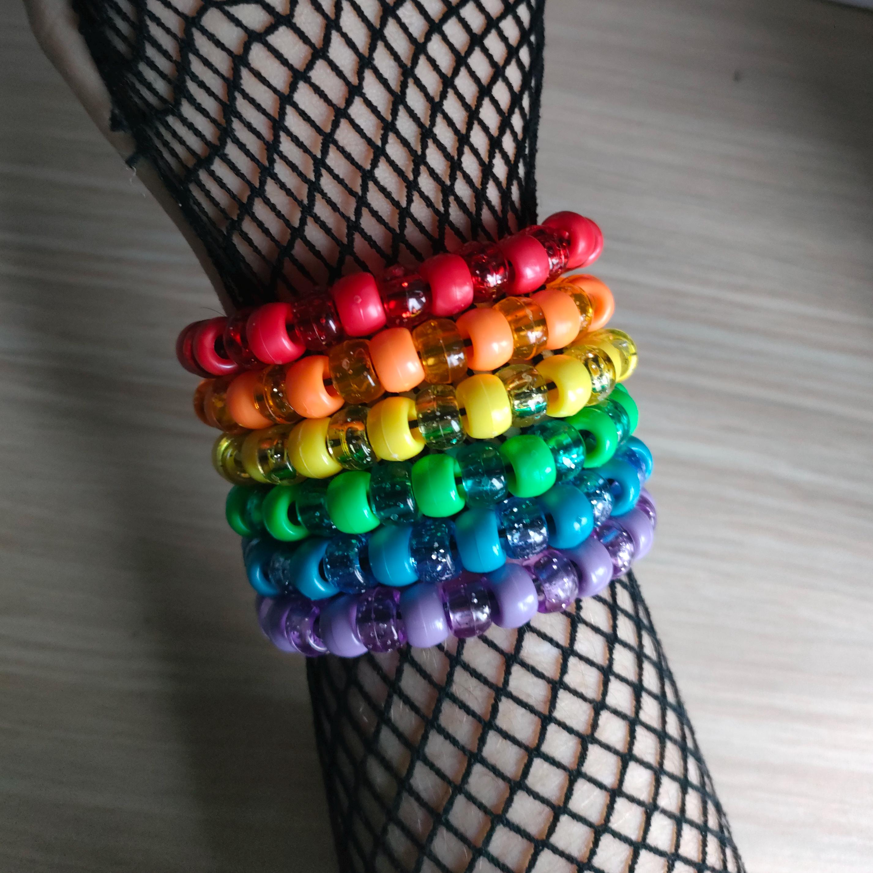 Kandi Bracelet Bundle - Rainbow + Glitter