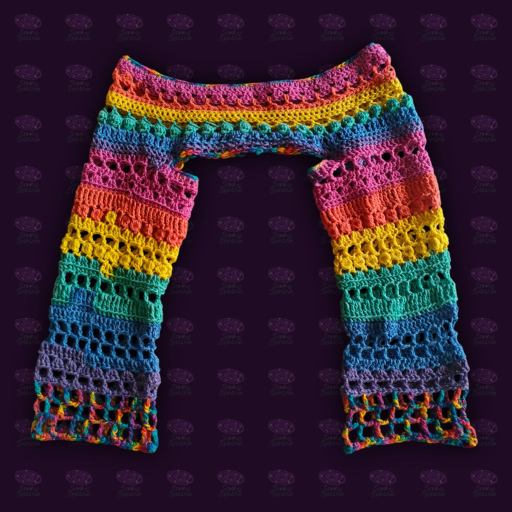 Rainbow Chaos Crochet Shrug