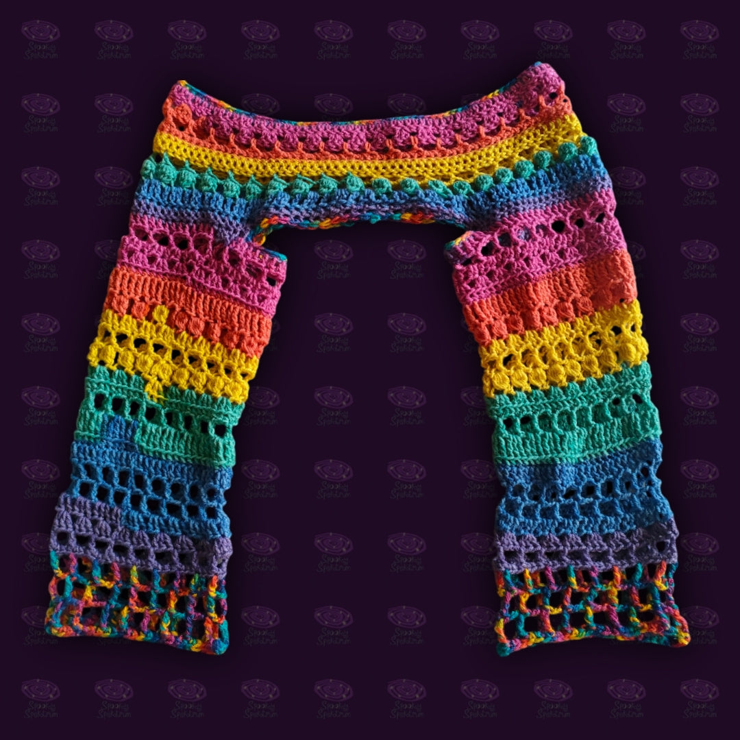 Rainbow Chaos Crochet Shrug