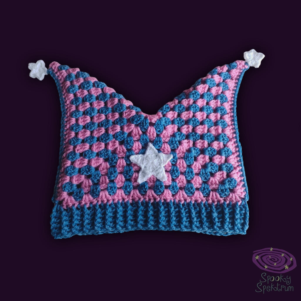 The Jester Hat - Pink, Blue and White