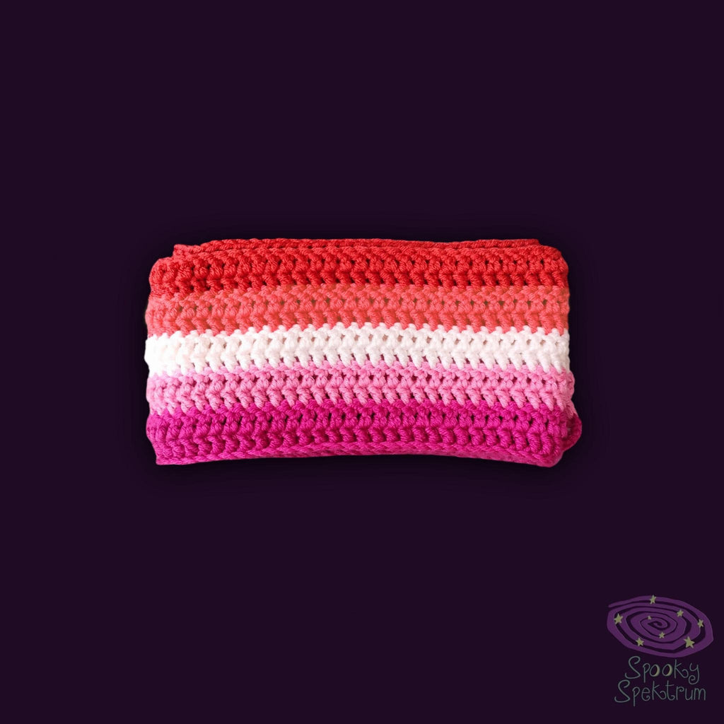 Long Bacon Crochet Scarf, Lesbian Pride