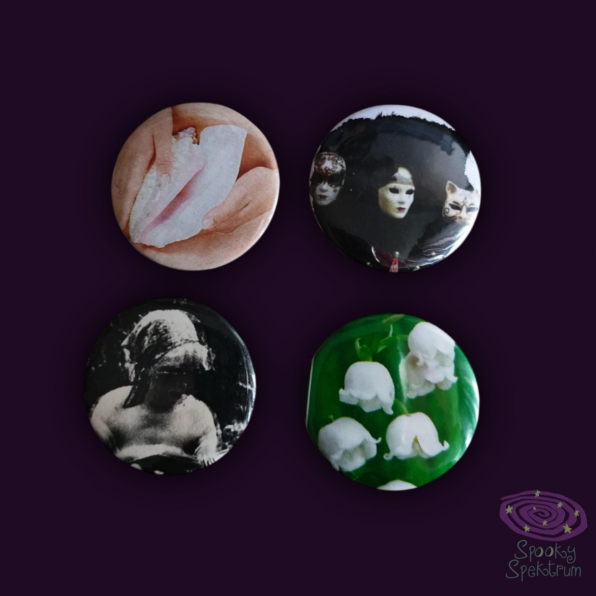Pins - Flower, Masks, Vintage Girl, Lily of the Valley