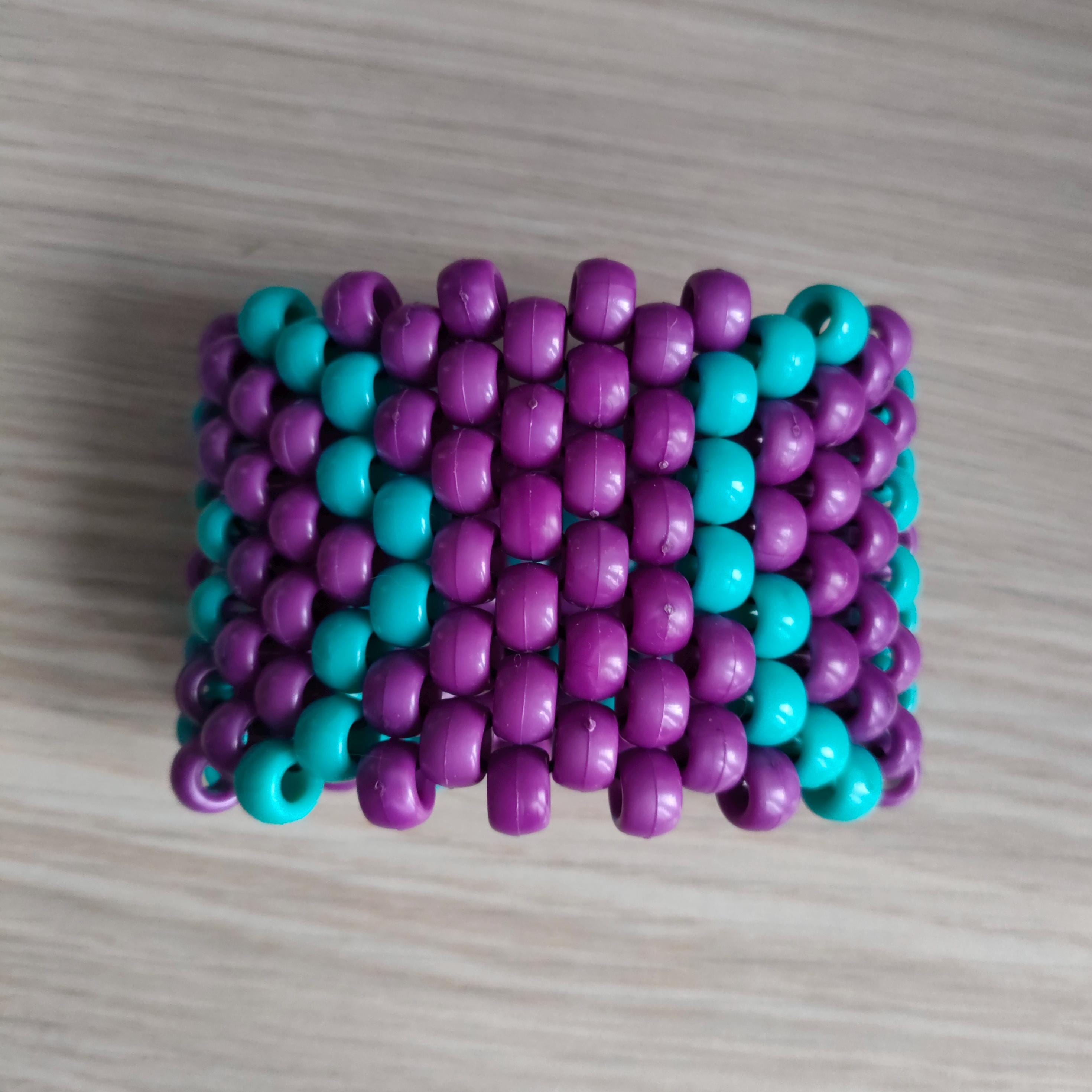 Spiral Kandi Cuff - Purple + Teal