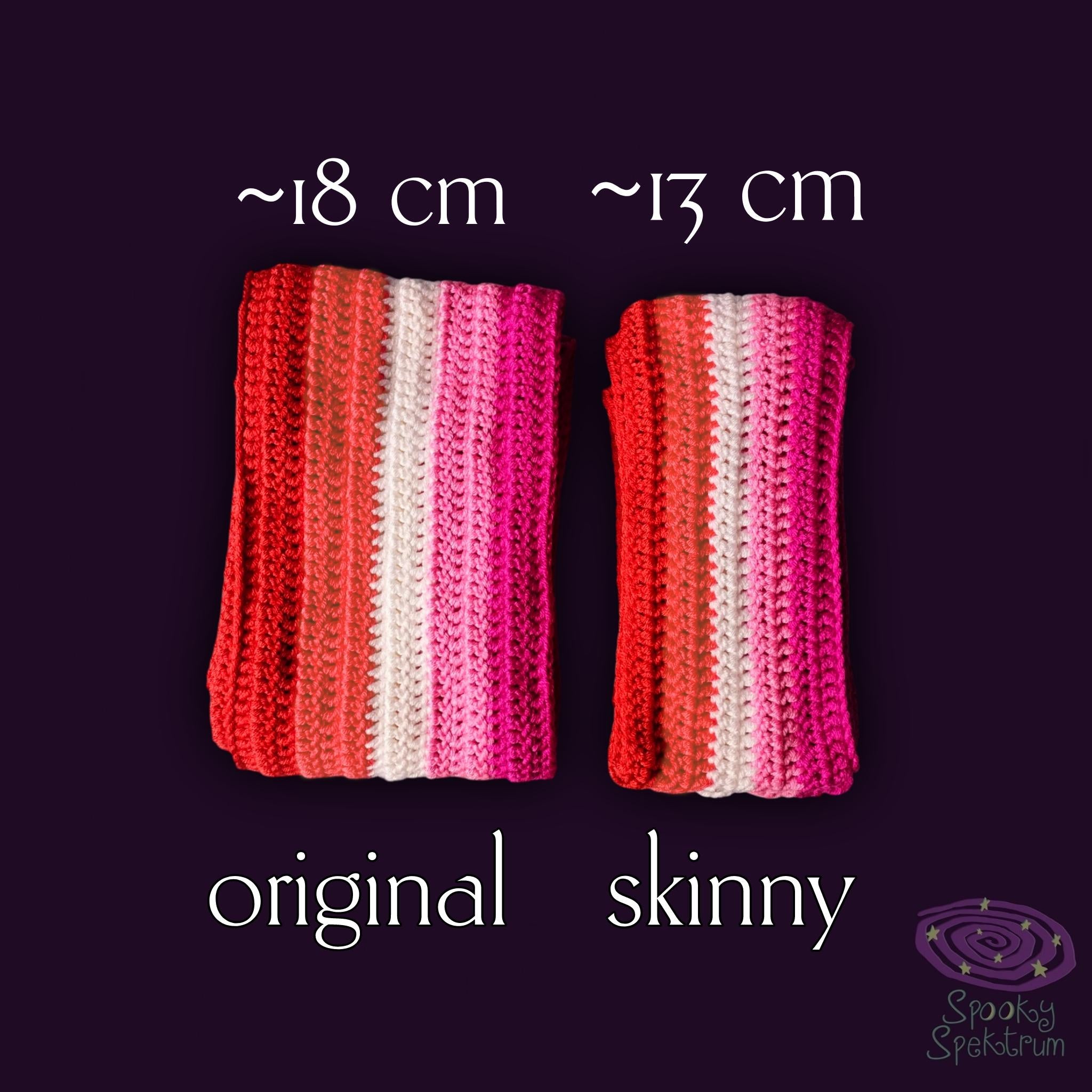 Long Bacon Crochet Scarf, Lesbian Pride