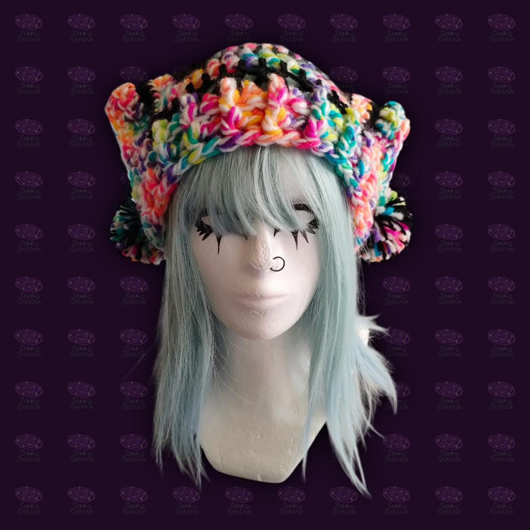 The Jester Hat - Black and Rainbow