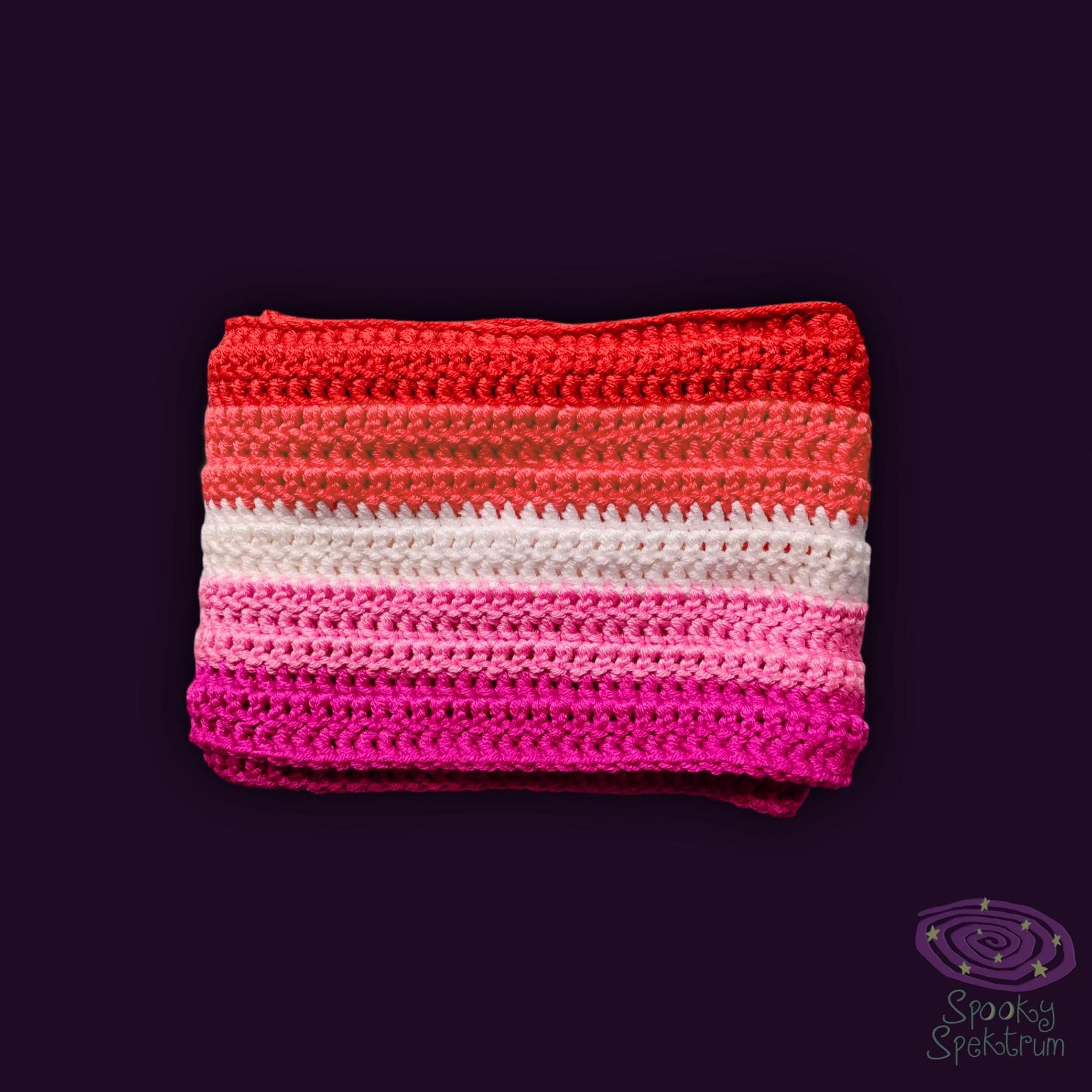 Long Bacon Crochet Scarf, Lesbian Pride