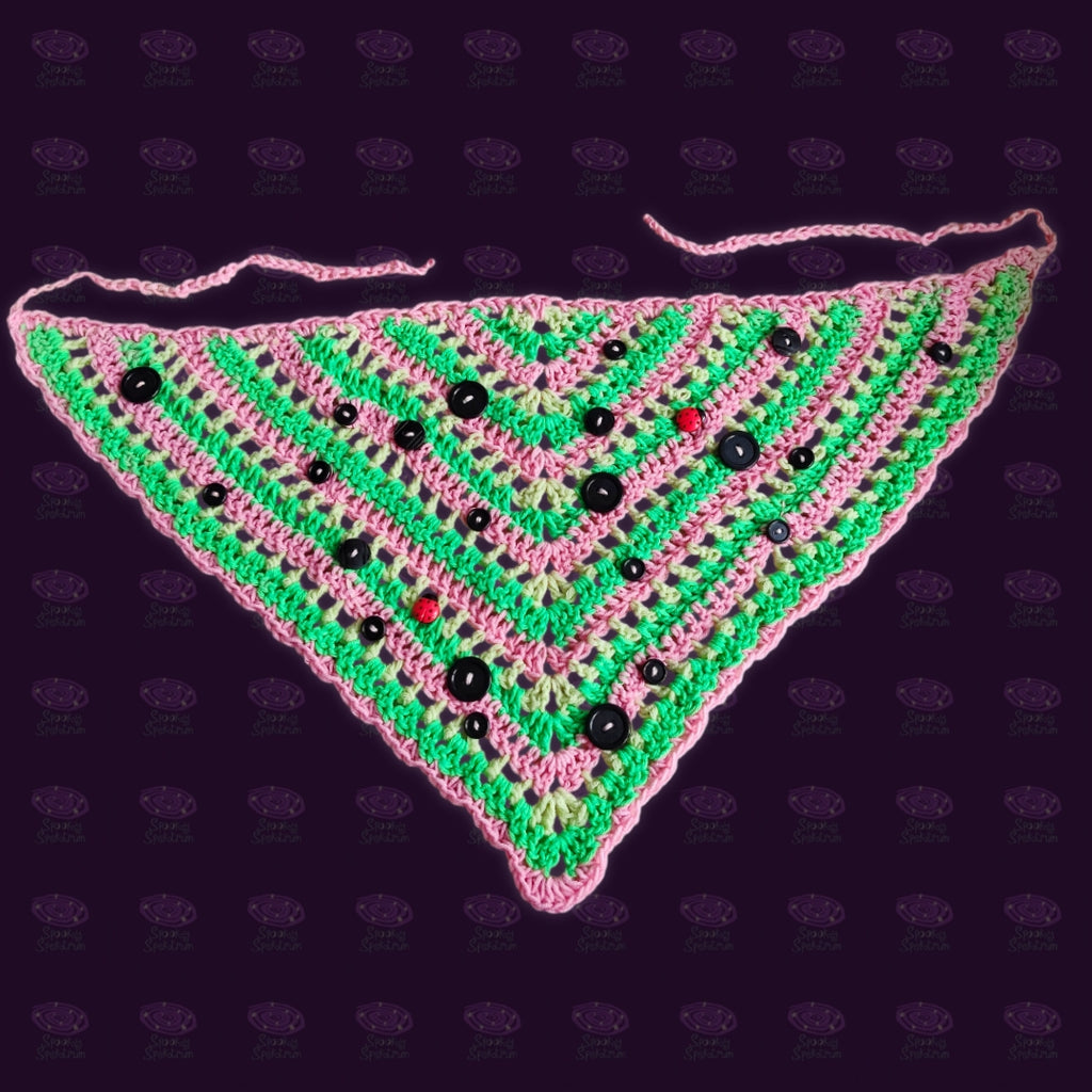 Buttons & Ladybugs Crochet Bandana