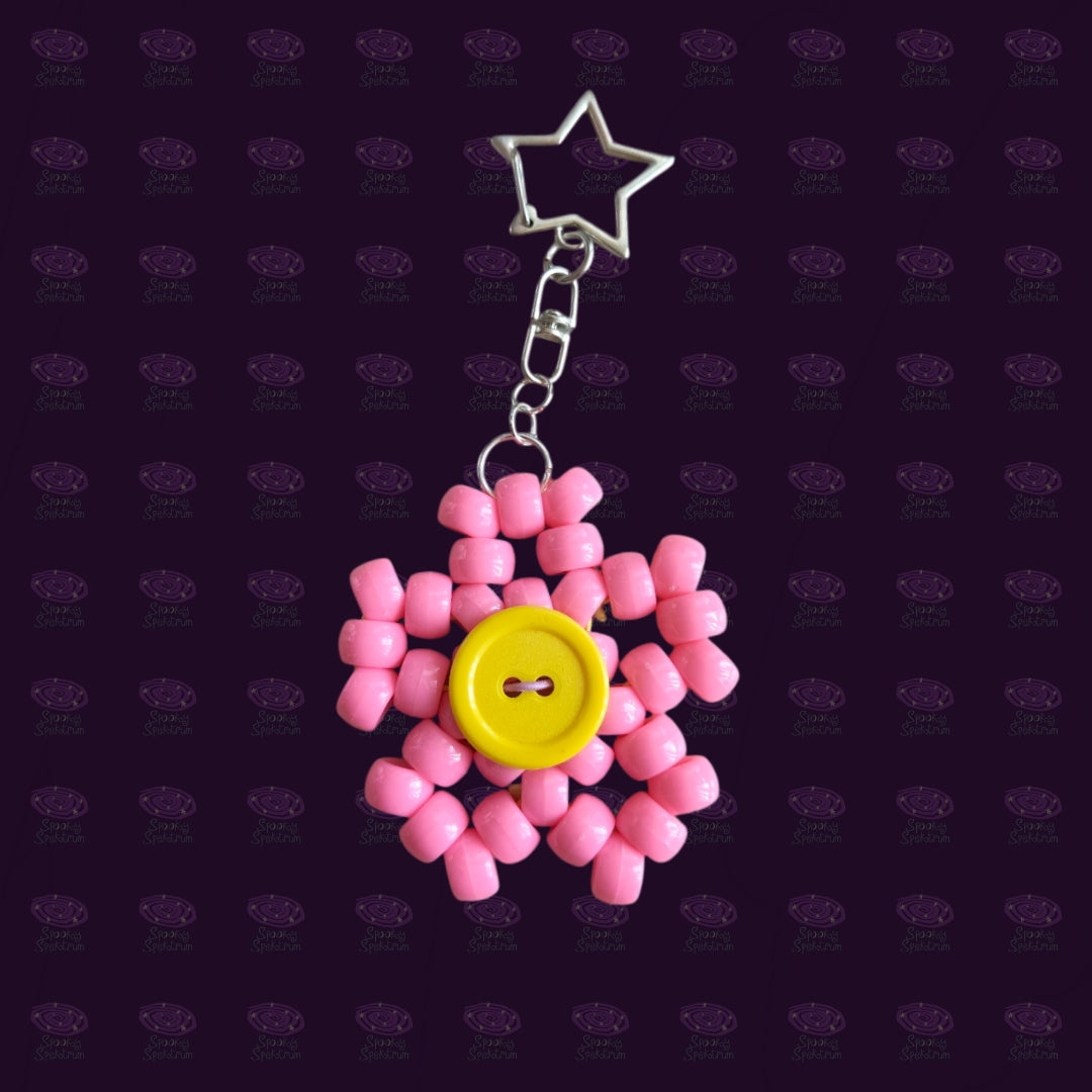 Kandi Whimsical Flower Keychain