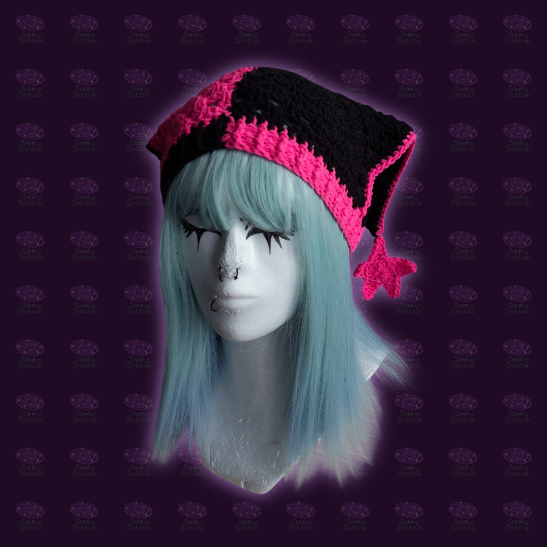 The Jester Hat - Two Tone Pink & Black