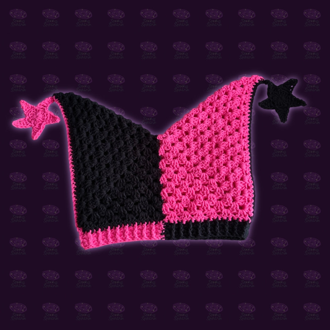 The Jester Hat - Two Tone Pink & Black