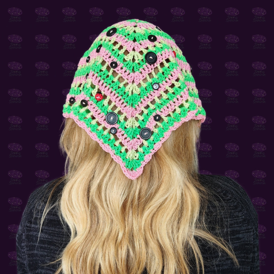 Buttons & Ladybugs Crochet Bandana