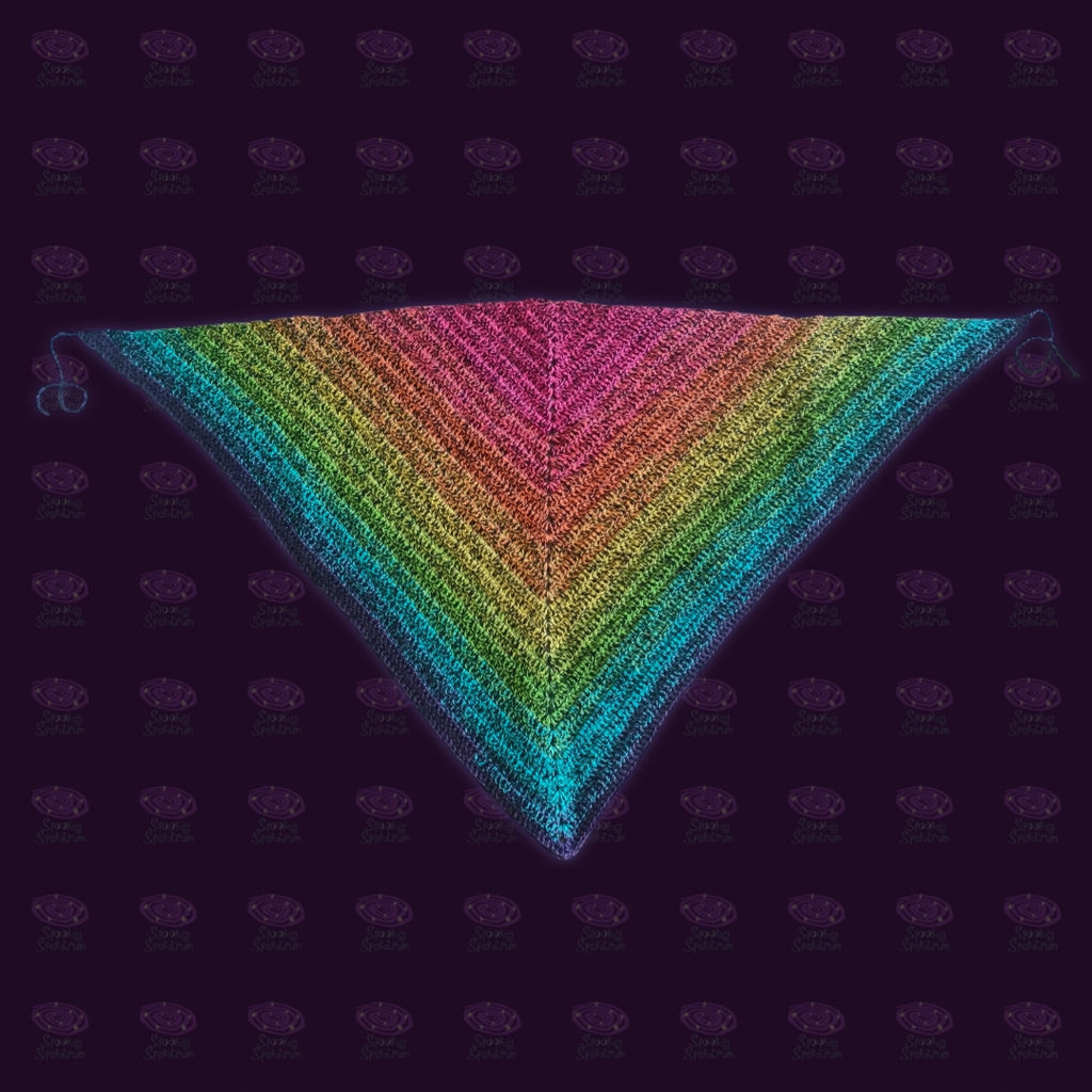 Crochet Bandana - Rainbow and Black Gradient
