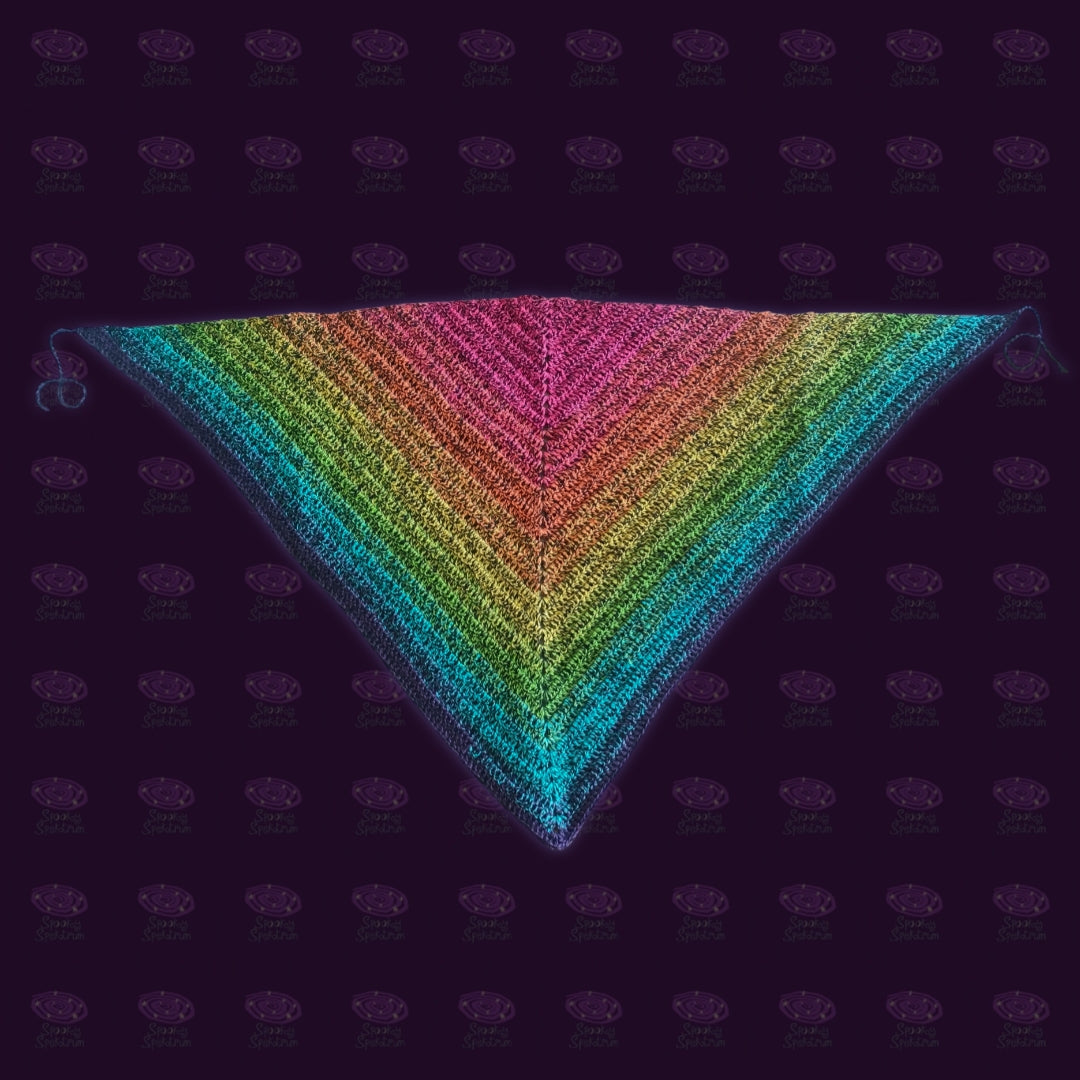 Crochet Bandana - Rainbow and Black Gradient