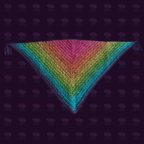 Crochet Bandana - Rainbow and Black Gradient