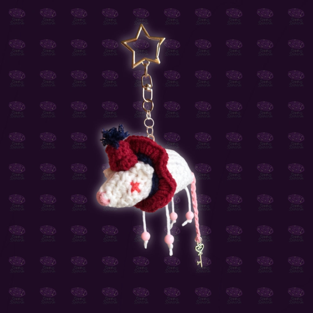 Circus Mouse Crochet Keychain