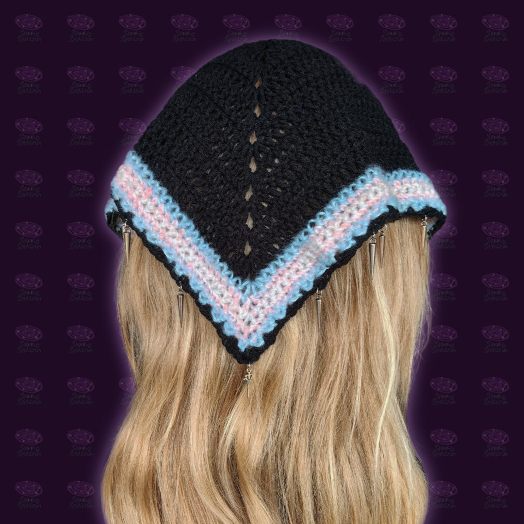 Spiky Crochet Bandana - Trans Pride