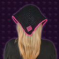 Pink & Black Spiral Crochet Bandana